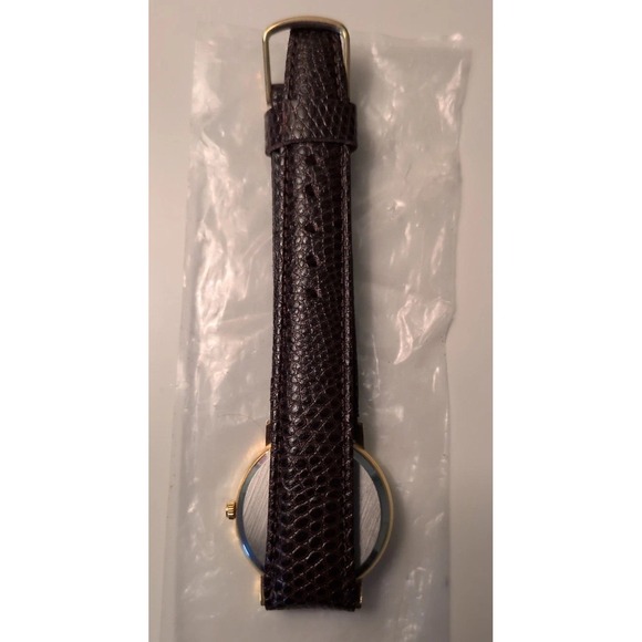 Mrs Fields Cookies Watch leather band, unused (plastic still on crystal) VTG New - Picture 3 of 5